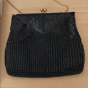 Beaded black purse